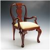Image 1 : Queen Anne Style Child's Mahogany Armchair with Upholstered Seat