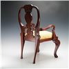 Image 2 : Queen Anne Style Child's Mahogany Armchair with Upholstered Seat