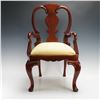 Image 4 : Queen Anne Style Child's Mahogany Armchair with Upholstered Seat