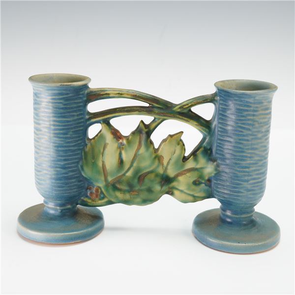 Roseville Double Bud Vase, Bushberry