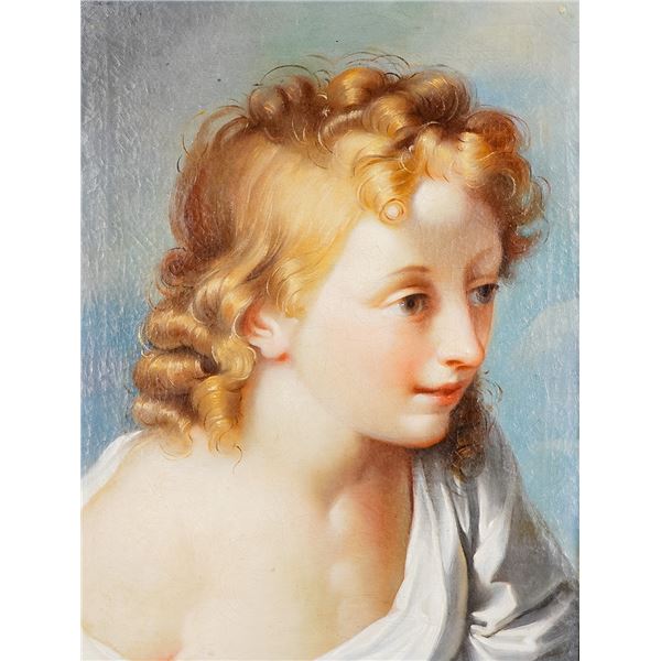 Benedetto Luti (Attr.), Baroque Oil on Canvas Portrait of a Young Boy