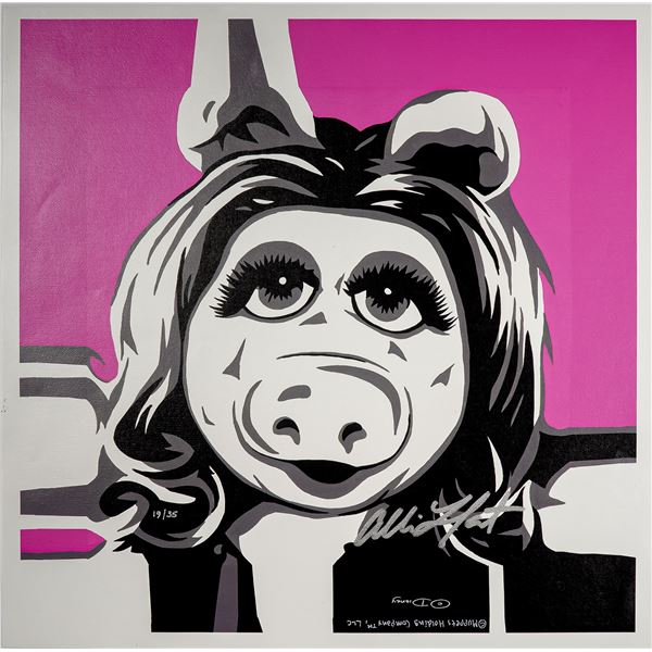 Allison Lefcort, Giclee on Canvas, Miss Piggy, Signed & Numbered