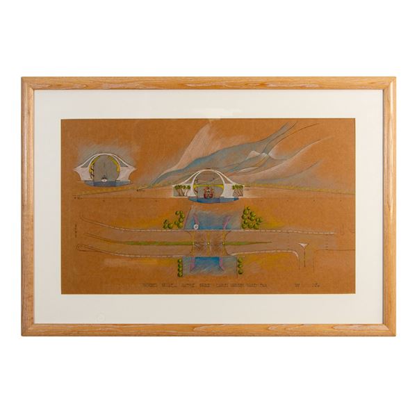 C.H. Pawley, Architect Drawing, Brickell Avenue Bridge, Miami