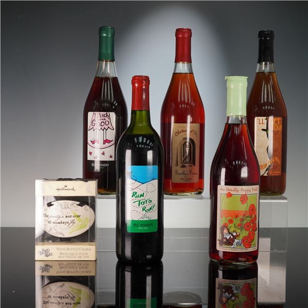6pc Oz Winery Wizard of Oz Wines and Wine Bottle Charm