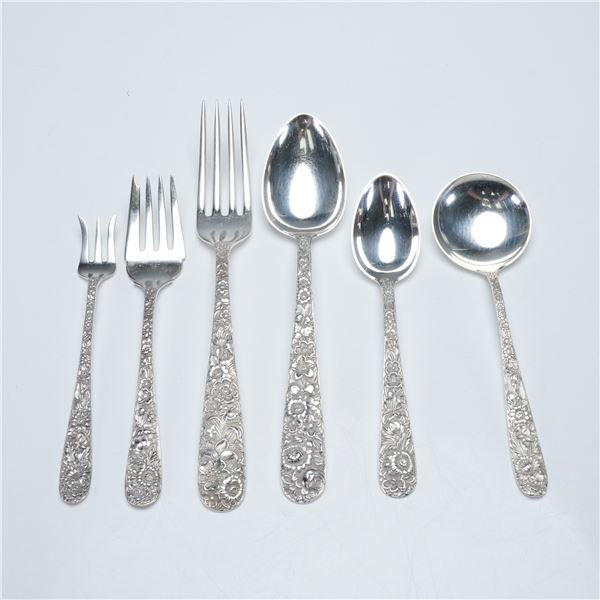 6pc S. Kirk & Son Sterling Silver Flatware, Repousse