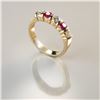 Image 2 : 14k Gold Ruby and Diamond Ring