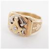 Image 1 : 10K Gold Diamond 3rd Degree Masonic Ring