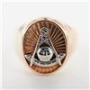 Image 2 : 10K Gold Sun Face Past Master Masonic Ring