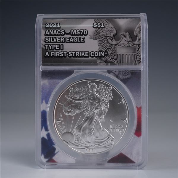 2021 American Silver Eagle, Fine Silver Type 1 Dollar Coin