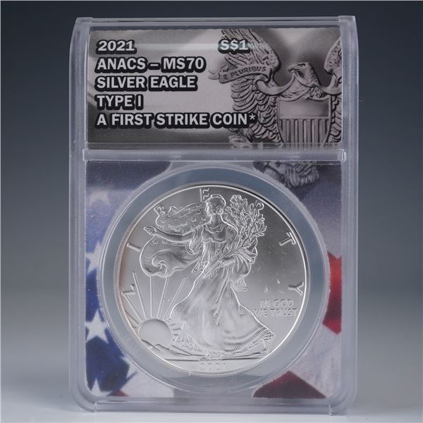 2021 American Silver Eagle, Fine Silver Type 1 Dollar Coin