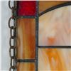 Image 3 : Pair of Stained Glass Rose Panels with Amber and Cobalt Accents