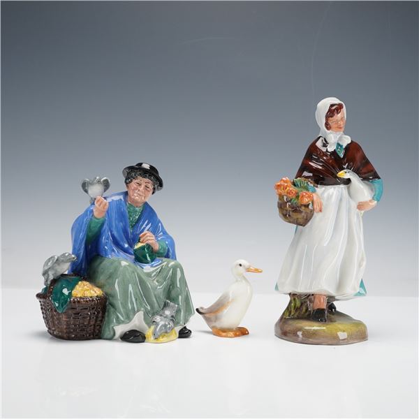 3pc Royal Doulton Figurines- Tuppence A Bag HN2320 and HN1991, HN806