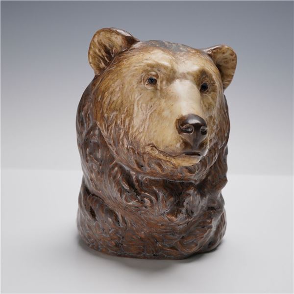 Lladro Prototype Gres Porcelain Bear Head Bust