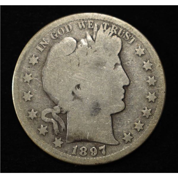 1897-S BARBER HALF DOLLAR AG