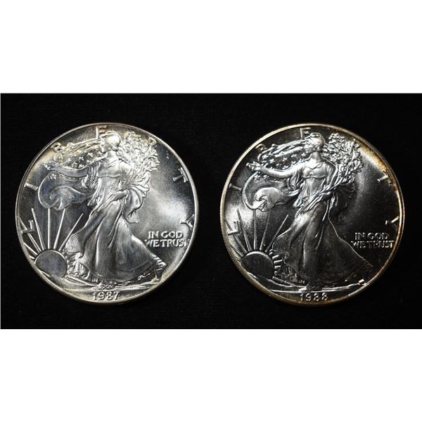 1987 & 1988 AMERICAN SILVER EAGLE