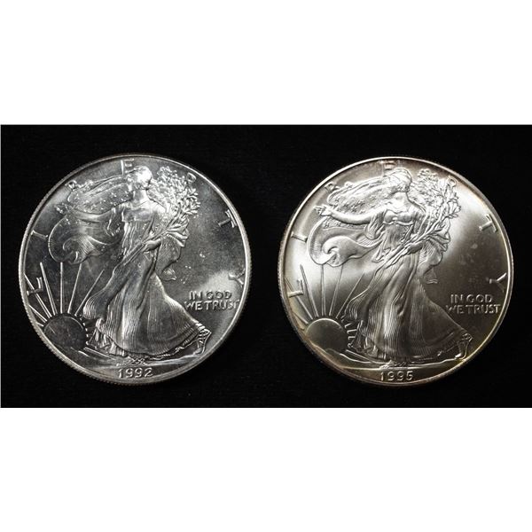 1992 & 1995 AMERICAN SILVER EAGLES