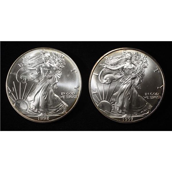 1997 & 1998 AMERICAN SILVER EAGLES