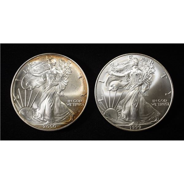 1999 & 2000 AMERICAN SILVER EAGLES