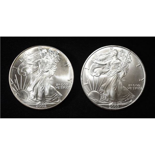 2002 & 2003 AMERICAN SILVER EAGLES