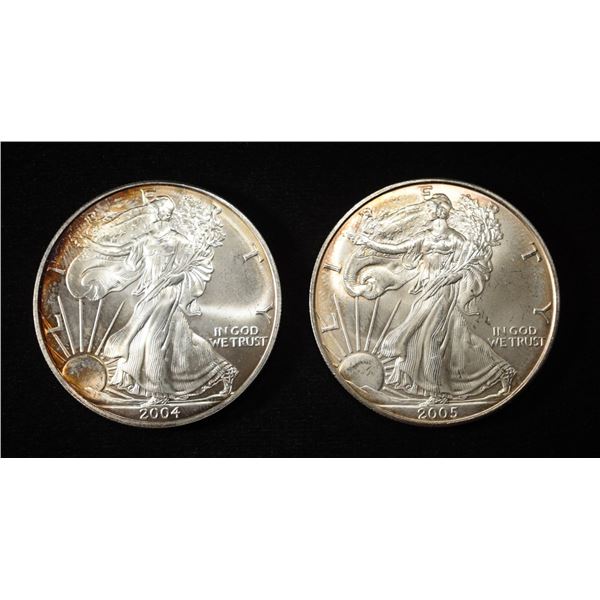 2004 & 2005 AMERICAN SILVER EAGLES