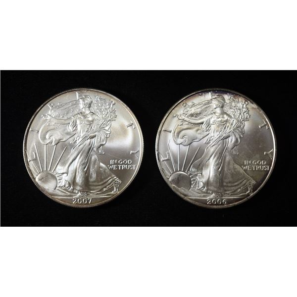 2006 & 2007 AMERICAN SILVER EAGLES