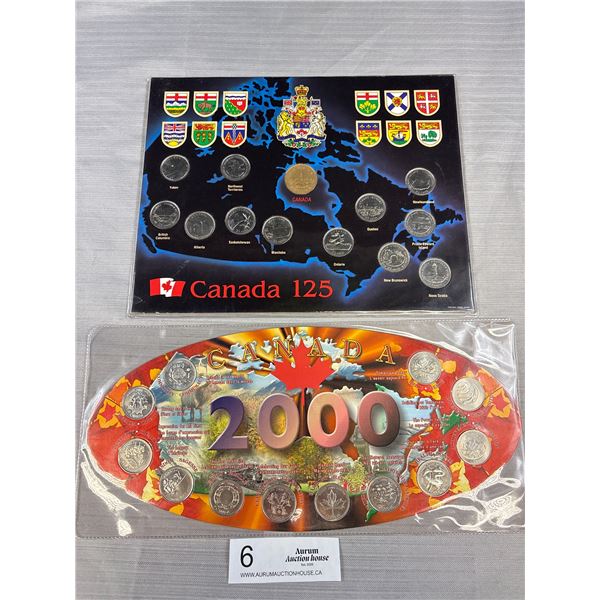 2 Millenial Canadian Quarter Sets in Holders