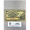 Image 1 : 1900 Dominion of Canada 25 Cent Bank Note Shin Plaster
