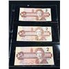 Image 4 : 3 1973 $1 Bank Notes and 3 1986 $2 Bank Notes