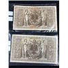 Image 4 : 2 1910 German Bank Notes, 1 w/ Red Seal, Other w/ Green Seal
