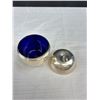 Image 8 : Nice Lot of Silver Plated Items w/ Cobalt Blue Inserts