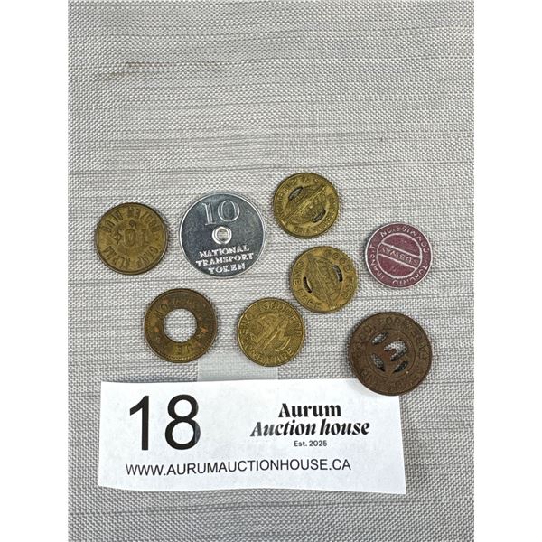 A Small Collection of Vintage Transit Tokens
