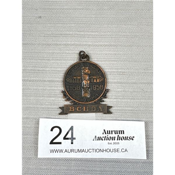 B.C. 1958 Centennial (Totem) Medallion (Cool Inlay)