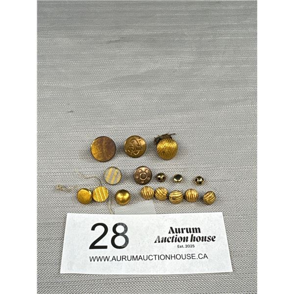Lot of Very Small Gilt Metal Buttons
