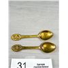 Image 2 : 2 Danish Real Gold Plated (Agate Forgyldt) Art Nouvau Spoons