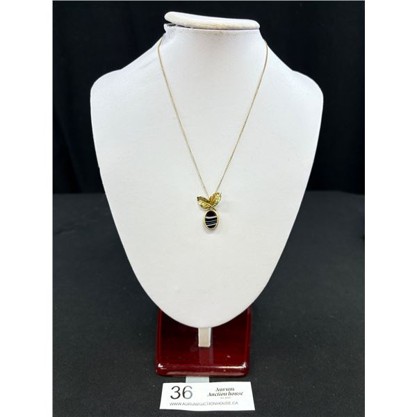 A Very Nice Vintage 1950's 1/20th 12k Gold + Agate Necklace