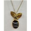 Image 3 : A Very Nice Vintage 1950's 1/20th 12k Gold + Agate Necklace