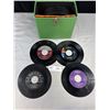 Image 2 : 46 Vintage 45 Records in Record Case Great Selection