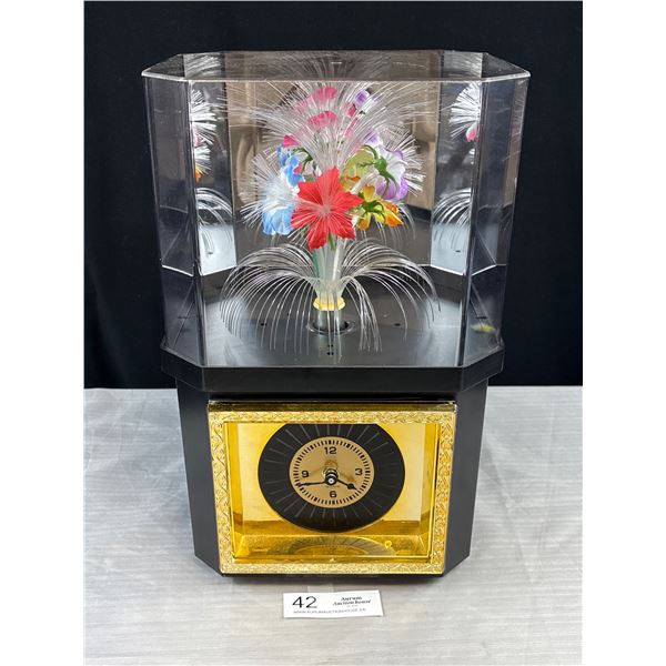 Very Nice 14" Tall Light Up Flower Clock