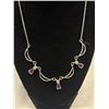 Image 3 : Vintage Silver Amethyst Necklace Earrings Set