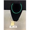 Image 1 : Antique Jadite Glass Bead Necklace w/ Matching Gold Emerald Earrings Very Nice!