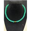 Image 3 : Antique Jadite Glass Bead Necklace w/ Matching Gold Emerald Earrings Very Nice!