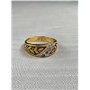 Image 2 : Vintae White + Yellow Gold Mens Ring