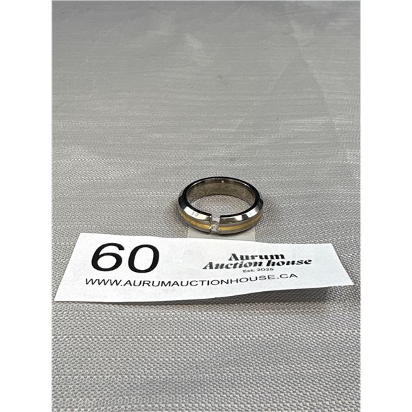 Vintage Quality Solid Mens Simulated Diamond Ring