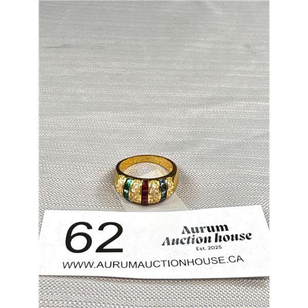 Very Nice Quality Emerald Sapphire Ruby Gold Ring