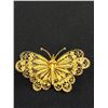 Image 3 : Gorgeous Antique Gold Filigree Butterfly Brooch
