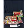 Image 1 : 2 Trays of Christmas Decorations Including Vintage Cardbox