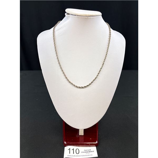 Vintage Silver Rope Chain Marked .925