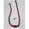 Image 2 : Antique Faceted Garnet + Glass Necklace C.1920s Needs Repair Beauty!