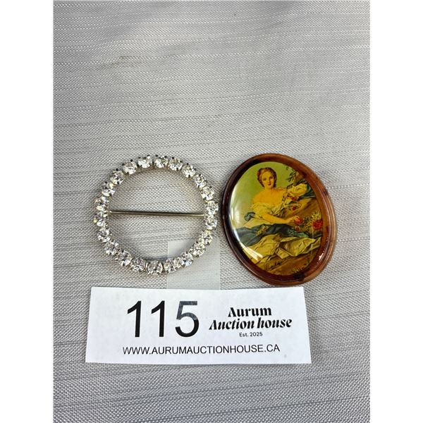 Lot of Antique Belt Buckles Rhinestone + Celluloid Cameo