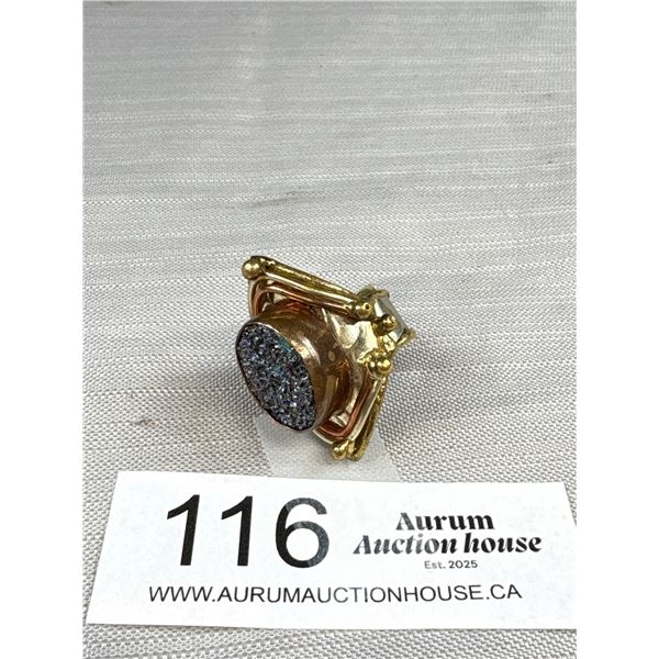 Vintage Handmade Mystic Quartz Ring Showstopper!